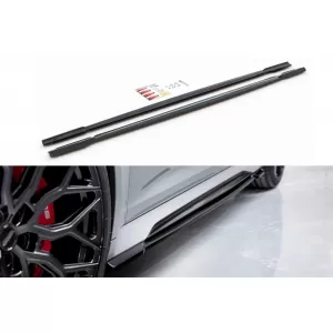 Maxton Design additives version 1 type RS6 suitable for Audi A6 C8 side skirts after 2019, black lacquer - ABSSA6020557