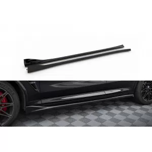 Maxton Design additives suitable for BMW X3 M F97 side skirts after 2021, black lacquer - ABSSB6020632