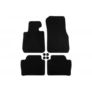 Double-layer carpet floor mats suitable for BMW 3 series F30 sedan, F31 estate 2012-2019, set of 4 pieces, black - ABFMB6021951