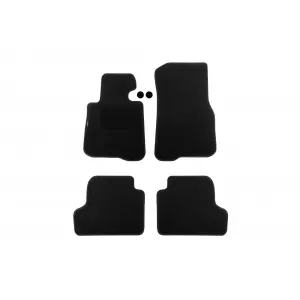 Double-layer carpet floor mats suitable for BMW 4 Series F32 Coupe 2013-2020, made of Rex fabric, set of 4 pieces, black - ABFMB6021953