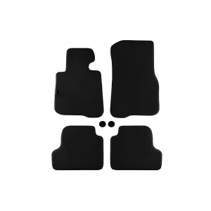 Three-layer textile floor mats suitable for BMW Series 4 F32 Coupe 2013-2020, set of 4 pieces, black - ABFMB6022315
