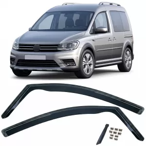 Wind deflectors rain guards 2-piece black tinted for VW Caddy 3 2k 2004-2015 - ODSMV6025720