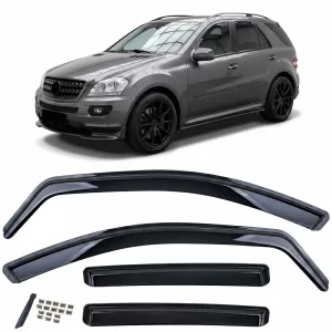Wind deflector rain deflector 4-piece black for Mercedes ML W164 2005-2011 - ODSMM6025750