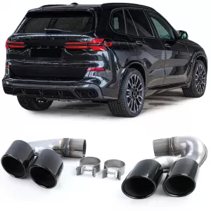 Dual pipe exhaust tips Performance Black fits for BMW X5 G05 X6 G06 X7 G07 40i - ODEMTB6029981