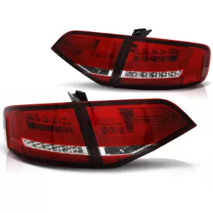 LED TAIL LIGHTS RED WHITE fits AUDI A4 B8 08-11 SEDAN