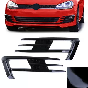 Fog light frame grille GTI look black gloss for VW Golf 7 12-16