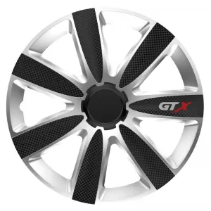 Wheel Covers 13'' GTX 102772 Carbon Black & Silver CBX 4 Pieces - CGRFFWTAR6033400