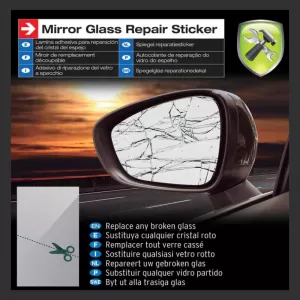 Mirror Glass Repair Sticker Universal 25.3 x 17.8 cm CAR+ - CGRSMAR6033587