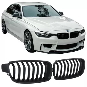 Front Grilles suitable for BMW 3 F30 / F31 11-18 Matte Black 2 Pcs - CGRGB6034966