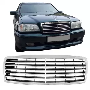 Front Grille suitable for Mercedes-Benz C-Class W202 93-01 Avantgarde Chrome/Black 1pc - CGRGM6034971