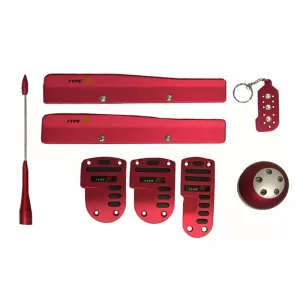 Pedal Aluminium Universal Type-R Red Color Set 8 Pcs - CGRKPAR6035291