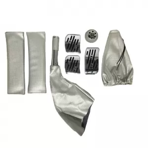 Pedal Aluminium With Shift Knob Universal Silver Set 6 Pcs - CGRKPAR6035295