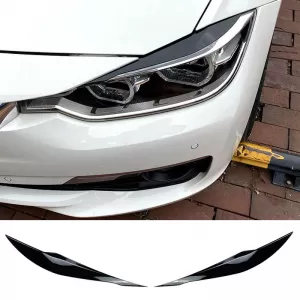 Headlight Covers Eyebrows suitable for BMW 3 F30 / F31 2011-2019 Painted Glossy Black 2 Pcs - CGRBKB6037941