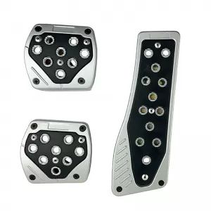 Pedal Aluminium Universal Art-21962 Silver-Black Color Set 3 Pieces - CGRKPAR6037950