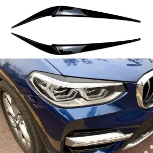 Headlight Covers Eyebrows Suitable for BMW X3 G01 & X4 G02 2018+ Painted Glossy Black 2 Pcs - CGRLCB6038180