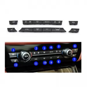 Cover suitable for Switch Air Conditioner Control Panel suitable for BMW Series 5 F10 F11 / 6 F06 F12 F13 / 7 F01 F02 F03 F04 12 Pcs - CGRCIOAB6040319