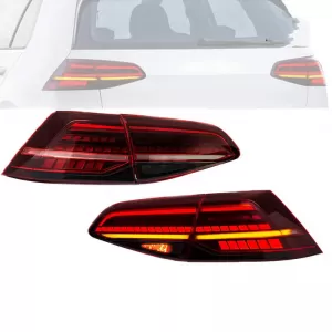 Tailights Set suitable for VW Golf VII 7 & 7.5 11-19 LED Bar Dynamic Facelift 7.5 GTI/R Look Red/Smoke VLand