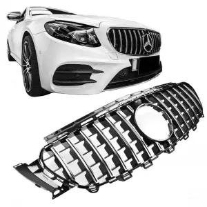 Front Grille suitable for Mercedes-Benz E-Class W213 16-19 GT A Design Panamericana Look Black/Chrome 1pc