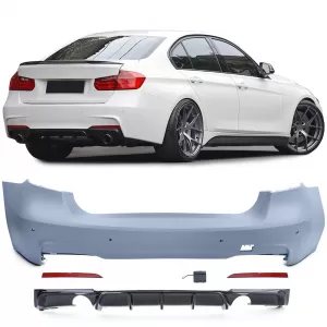 Sport rear bumper + gloss diffuser fits BMW 3 Series F30 335 340 11-19