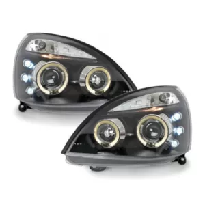 Headlights suitable for Renault Clio II (06.2001-09.2005) Angel Eyes 2 Halo Rims Black