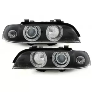 Faruri compatibil cu BMW Seria 5 E39 (09.1995-06.2003) Angel Eyes Negru-image-59461