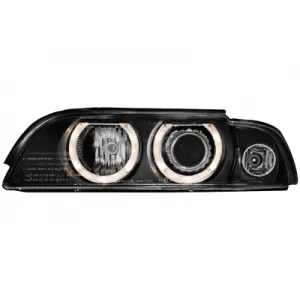 Faruri compatibil cu BMW Seria 5 E39 (09.1995-06.2003) Angel Eyes Negru-image-5989954