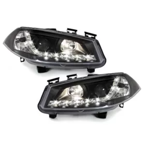 DAYLIGHT Headlights suitable for Renault Megane II (11.2002-10.2005) DRL Black-image-54505