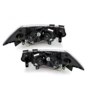 DAYLIGHT Headlights suitable for Renault Megane II (11.2002-10.2005) DRL Black-image-54506