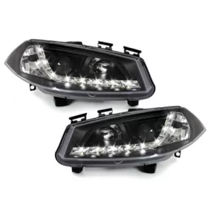 DAYLIGHT Headlights suitable for Renault Megane II (11.2002-10.2005) DRL Black-image-5986427