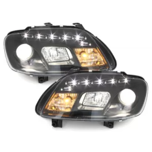 Faruri LED DRL DAYLIGHT compatibil cu VW Touran 1T Caddy (02.2003-10.2006) Negru-image-60504