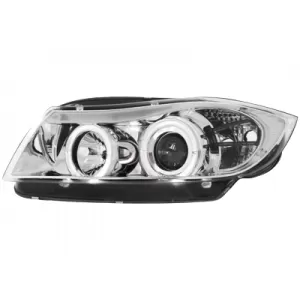 Phares Angel Eyes pour BMW Série 3 E90 E91 03.2005-08.2008 Chrome-image-5989972