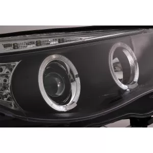 Angel Eyes Scheinwerfer für BMW 5er E60 E61 2004-2007 DAYLINE LED Schwarz-image-53108