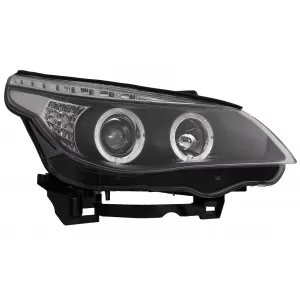 Angel Eyes Scheinwerfer für BMW 5er E60 E61 2004-2007 DAYLINE LED Schwarz-image-5987265