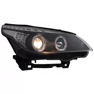 Angel Eyes Scheinwerfer für BMW 5er E60 E61 2004-2007 DAYLINE LED Schwarz-image-6089567