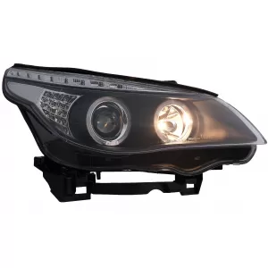 Angel Eyes Scheinwerfer für BMW 5er E60 E61 2004-2007 DAYLINE LED Schwarz-image-6089570