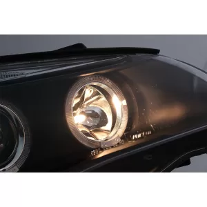 Angel Eyes Scheinwerfer für BMW 5er E60 E61 2004-2007 DAYLINE LED Schwarz-image-6089572
