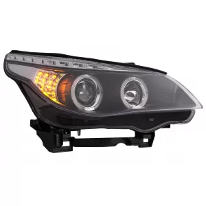 Angel Eyes Scheinwerfer für BMW 5er E60 E61 2004-2007 DAYLINE LED Schwarz-image-6089573