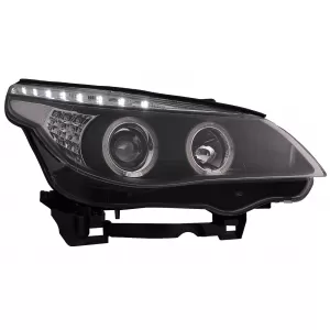 Angel Eyes Scheinwerfer für BMW 5er E60 E61 2004-2007 DAYLINE LED Schwarz-image-6089576