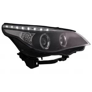 Angel Eyes Scheinwerfer für BMW 5er E60 E61 2004-2007 DAYLINE LED Schwarz-image-6089578