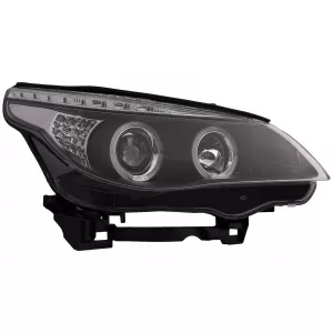 Angel Eyes Scheinwerfer für BMW 5er E60 E61 2004-2007 DAYLINE LED Schwarz-image-6089579