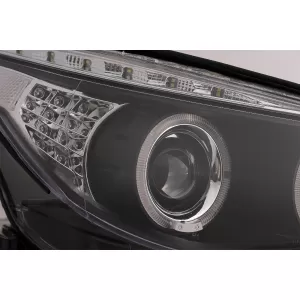 Angel Eyes Scheinwerfer für BMW 5er E60 E61 2004-2007 DAYLINE LED Schwarz-image-6089581