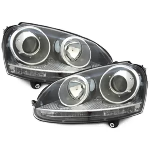 image-6-Scheinwerfer DEPO für VW Golf V 5 (2003-2009) Jetta 3 (2003-2009) GTI Look Schwarz LHD mit Motor