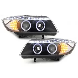 image-51-DAYLINE fényszóró BMW E90 E91 05+ 2 körgyűrű DRL optikai LED fekete