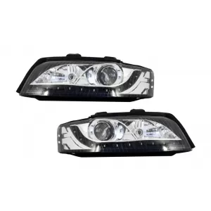 image-39-DAYLINE fényszóró AUDI A4 8E 01-04 LED DRL Look fekete