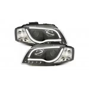 image-69-Evo LED Prednja svijetla prikladna za AUDI A3 8P (05.2003-03.2008) Cijevna svjetla za dnevnu vožnju Crna