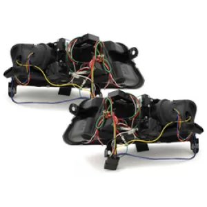 Faruri compatibil cu Audi A6 C6 4F (2004-2008) LED DRL Negru pentru Xenon-image-52634
