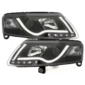 image-70-D-LITE LED Prednja svijetla AUDI A6 4F 04-07 DRL Dnevna svjetla crna pogodna za Xenon