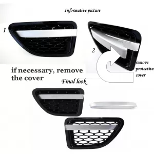 Central Grille and Side Vents Assembly suitable for Land Range Sport Facelift L320 (2010-2013) Autobiography Look Platinum Black Edition