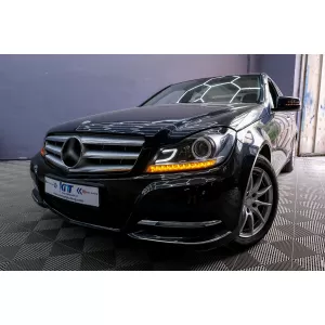 Scheinwerfer LED DRL für Mercedes W204 S204 C-Klasse Facelift 11-14 Schwarz-image-6095142