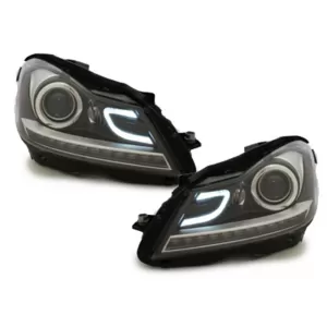 Scheinwerfer LED DRL für Mercedes W204 S204 C-Klasse Facelift 11-14 Schwarz-image-65766